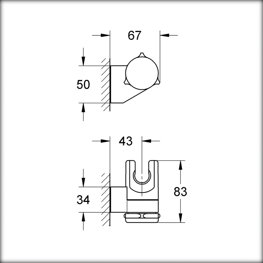 Grohe Wandbrausehalter Relexa-Plus verstellbar verchromt