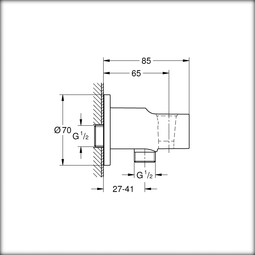 Grohe Wandanschlussbogen Relexa m.Wandbrausehalter - Herstellernummer: 28628000