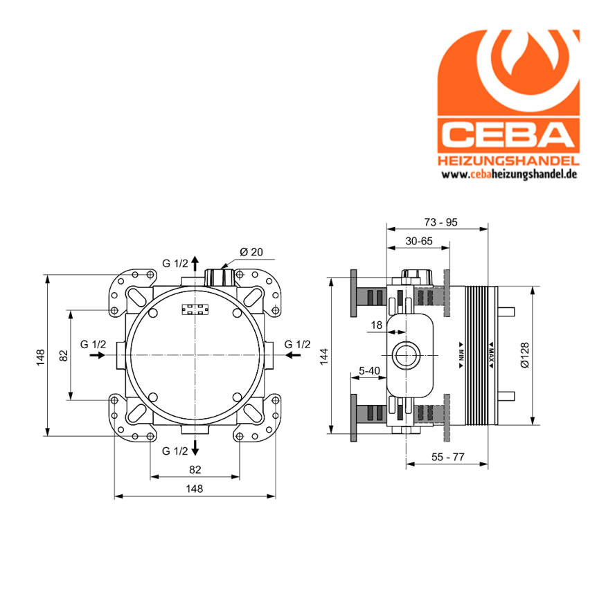 Ideal-Standard Unterputzkörper EASY-BOX f.UP-Bade-/Brausebatterie u.Thermostate