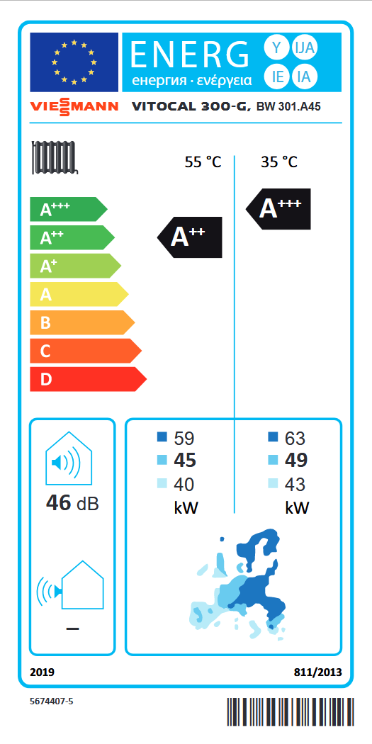 Viessmann Vitocal 300-G 42,8 kW Sole/Wasser B0/W35 Vitotronic 200 WO1c 1 HKoM + 2 HKmM einstufig/zweistufig Master