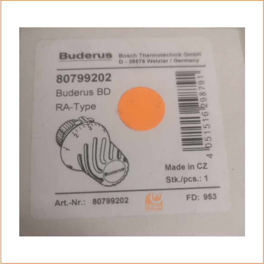 Buderus Logafix BD Thermostatkopf - Artikelnummer: 80799202