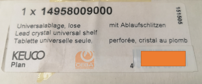 KEUCO Plan Universalablage, lose mit Ablaufschlitzen OHNE Konsole - #14958009000