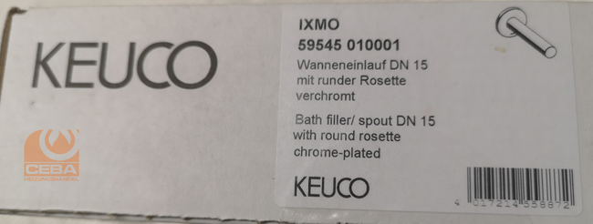 KEUCO bath spout DN 15 with round rosette, screwed. Type: IXMO - #59545010001