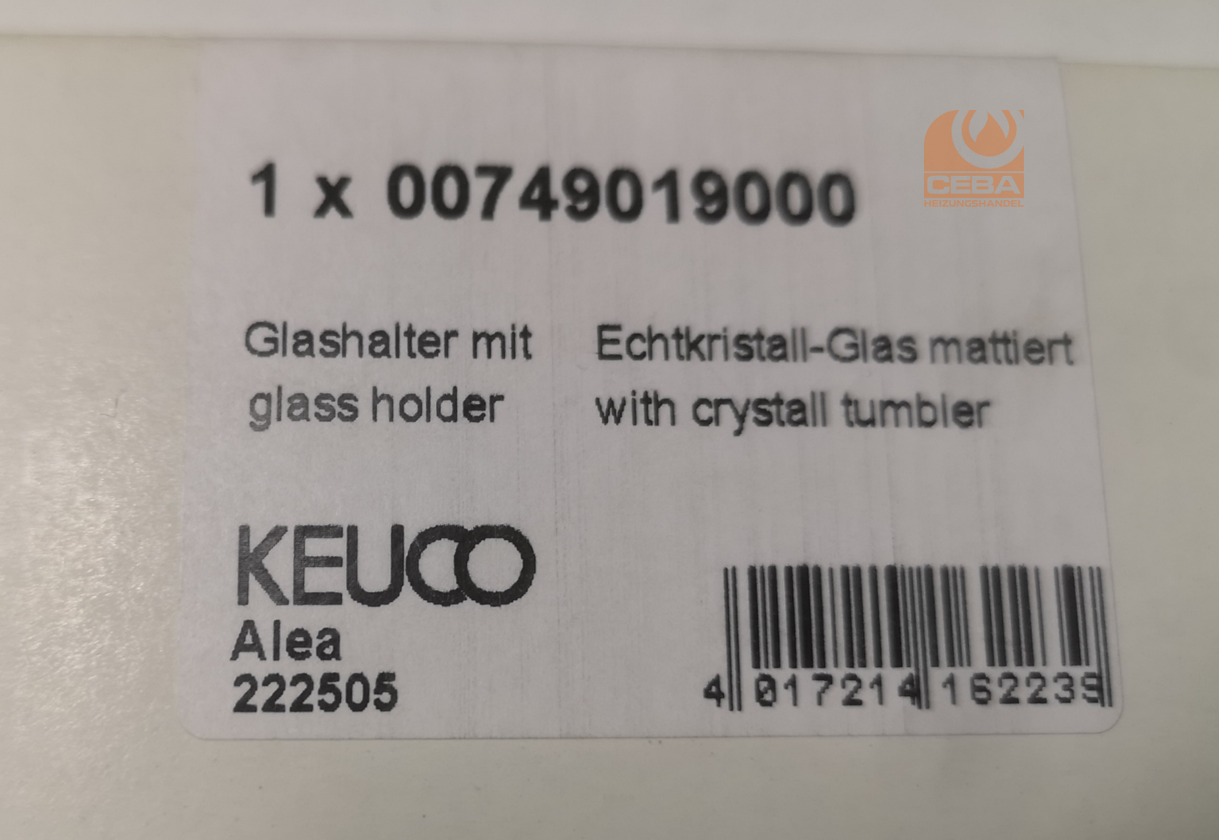 KEUCO Echtkristall-Glas mit Glashalter Typ: Alea 00749019000, mattiert