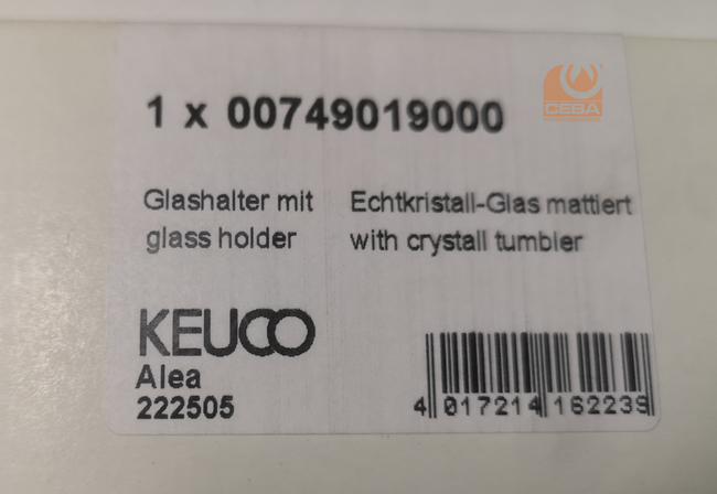 KEUCO real crystal glass with glass holder Type: Alea 00749019000, frosted