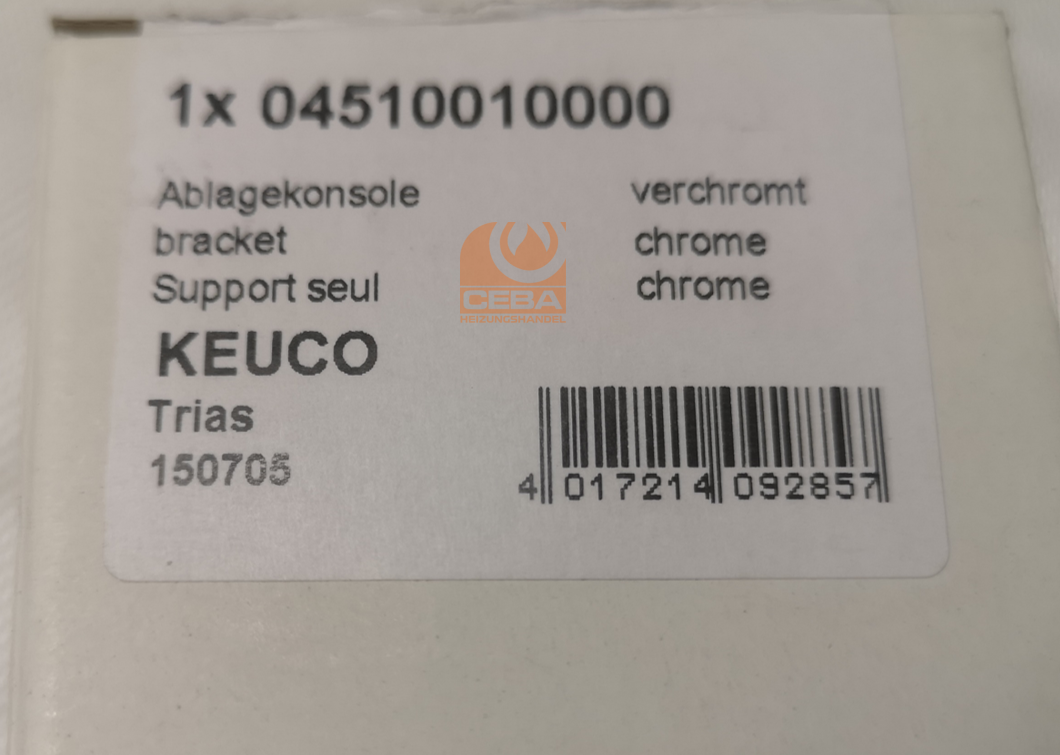 KEUCO storage console TRIAS without plate chrome-plated - item number: 4510010000