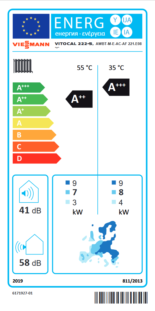 Viessmann Vitocal 222-S Wärmepumpe, 8,0 kW, AWBT-M-E-AC 221.E08 2C 230V