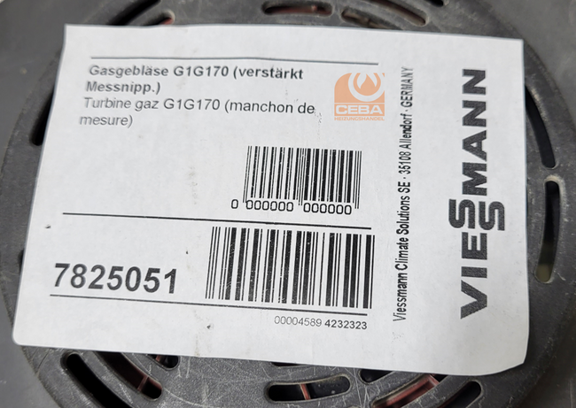 Viessmann Gasgebläse G1G170 - Herstellernummer: 7825051