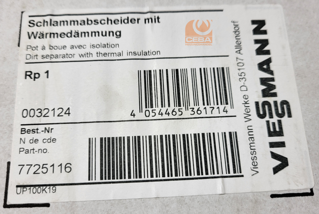 Schlammabscheider Rp1 m.Wärmedämmung