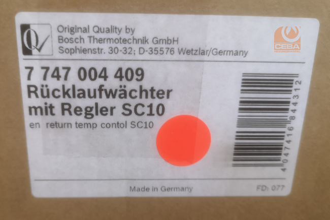 Bosch/Buderus Rücklaufwächter mit Regler SC10 - Artikelnummer: 7747004409